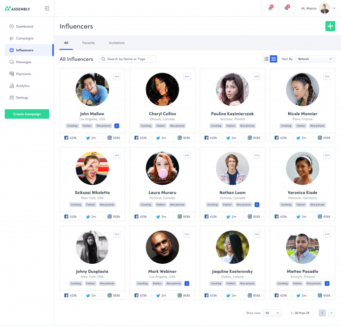 Influencers Page by Mateusz Dembek