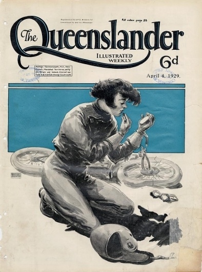 All sizes | Illustrated front cover from The Queenslander, April 4, 1929 | Flickr - Photo Sharing! #queenslander #retro #cover #illustration #vintage #1929 #magazine