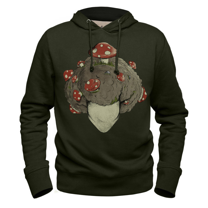 #soil mushroom #green #hoodie #sweatshirt #Virgil #head #mushroom #drawing