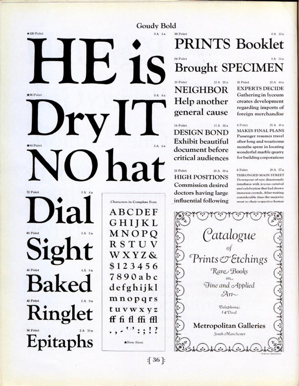 Goudy Bold type specimen #type #specimen #typography