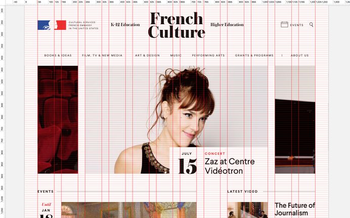 French Embassy in the US website grid by Ross Sokolovski