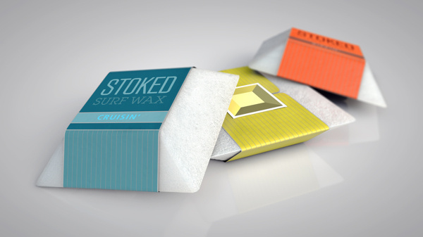 Stoked Surf Wax by Christopher Vinca #packaging #cinema #4d #branding