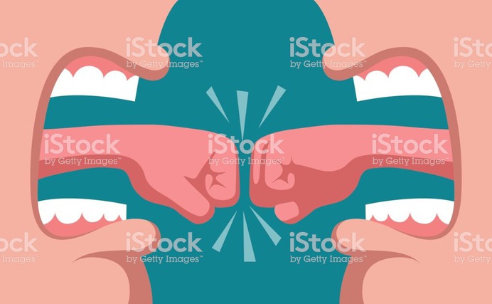 Verbal battle. Sketch - Royalty-free Arguing stock vector