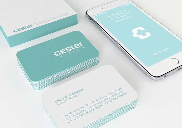 Cester Pharmacy | Logo Design and Branding on Behance | Negative Space Logo - Stationery - Hidden Message - Medical Cross - Health