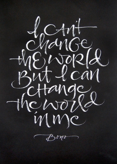 thekhooll:Change The WorldBy Julie Wildman #type #handdrawn #chalk