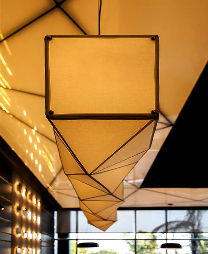 Sushi Restaurant with Origami Lights - #restaurant, restaurant, #lamp, #design, #lighting, lights, lighting design