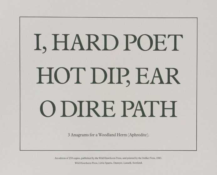 Ian Hamilton Finlay, 'Pastoral Landscape with a Woodland Herm from 'Six Proposals for the Improvement of Stockwood Park Nurseries in the