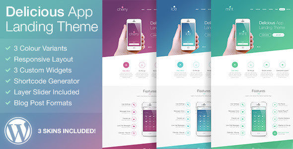 Delicious - Mobile App Landing Page WordPress Theme