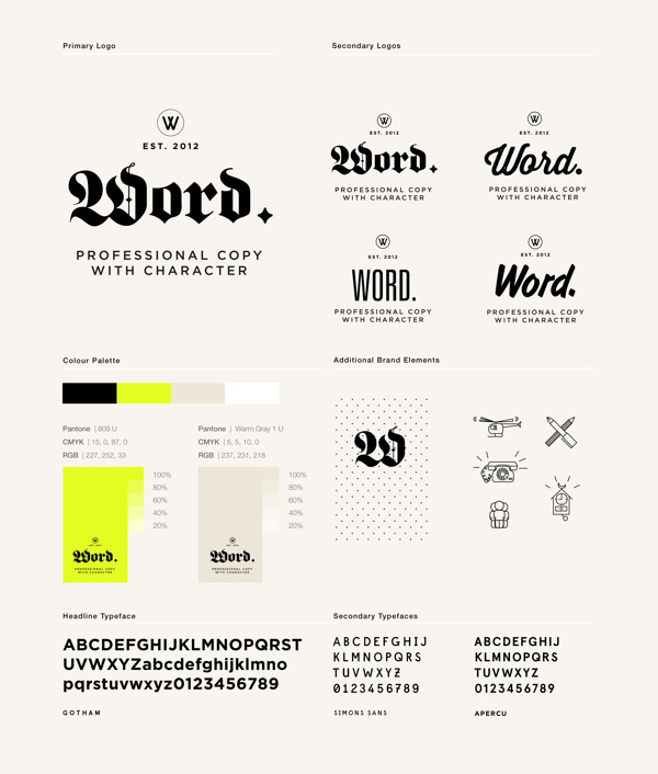 Word. on Behance #identity