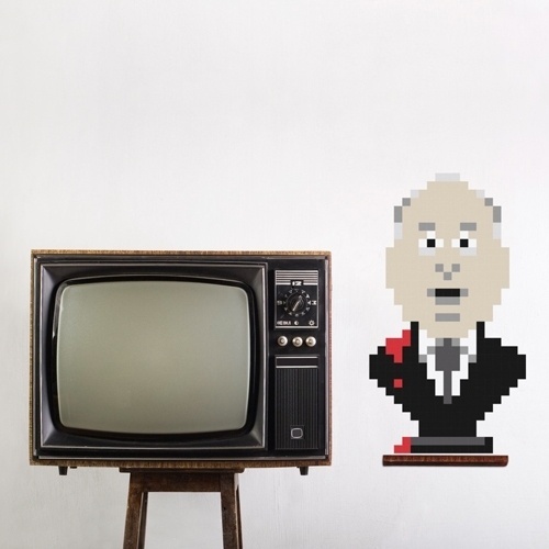 Alfred #puxxle #alfred #puzzle #pixel #bust #wall #hitchcock #art