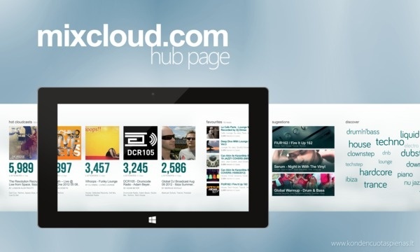 Mixcloud.com Application Concept for Windows 8 on Behance #windows8
