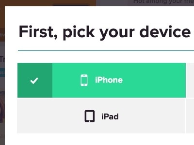 Pick your device #ipad #select #ui #iphone #web #green