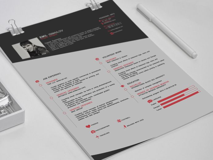 Ismailov Resume - Free Professional Resume Template with Elegant Design