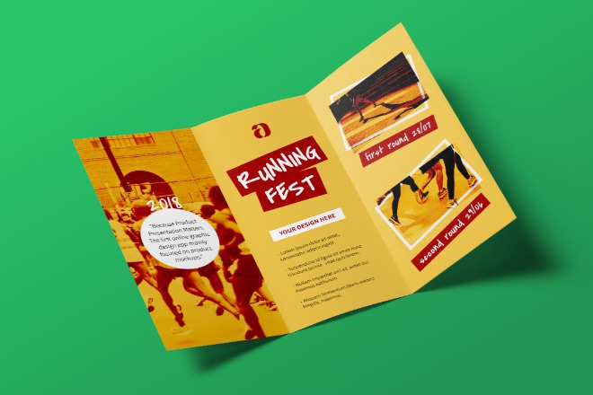 A4 Folded Brochure Mockup Scene