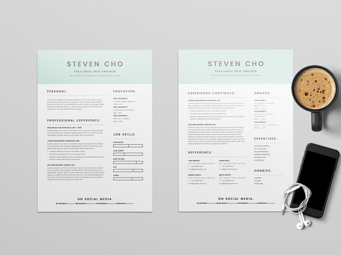 Frelancer Resume Template With Minimalist Design