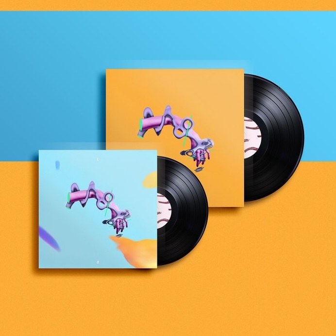 vinyl cover "2 hands p.2 (surrealism)" #leggo #surrealism #glitch #hands #abstract #purple