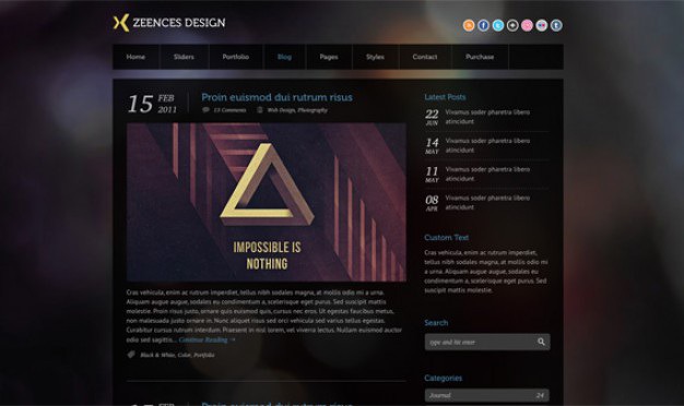 Zeences blog psd Free Psd. See more inspiration related to Psd, Templates, Blog, Dark and Horizontal on Freepik.