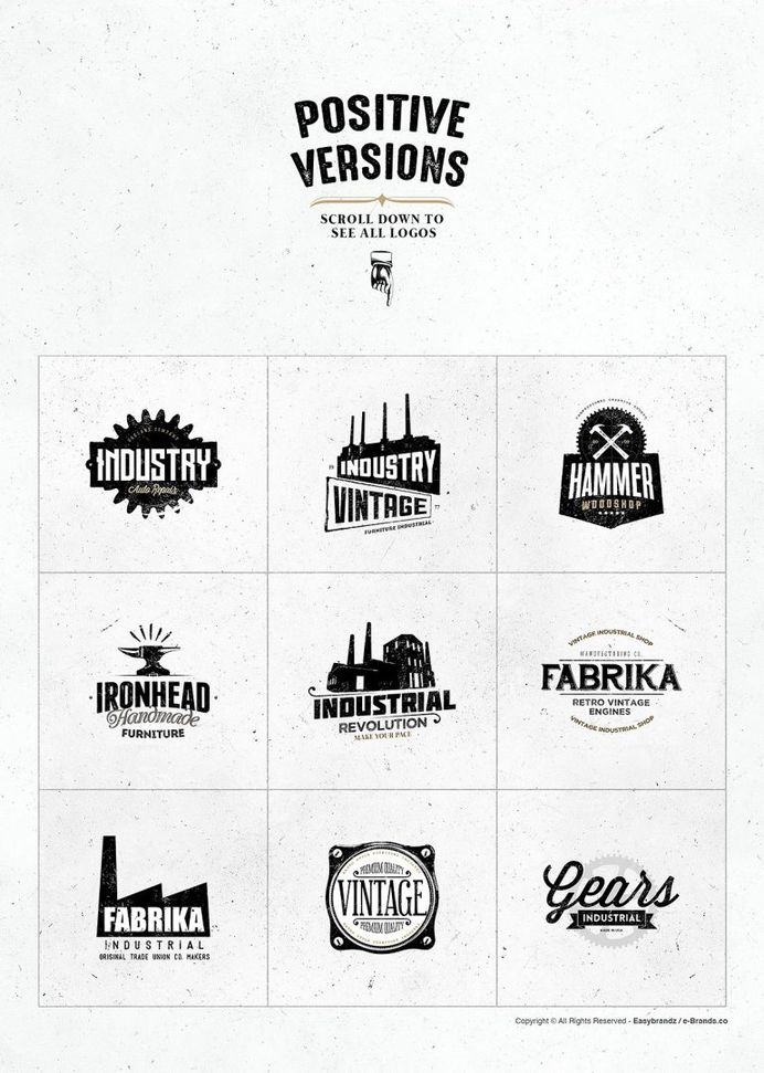Vintage Industrial Logos Template
