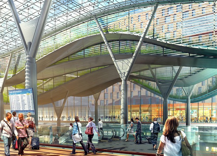Escalators down to the Central Concourse - Courtesy of HOK