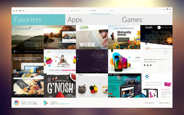 Google Chrome Project on the Behance Network #chrome #ui #redesign
