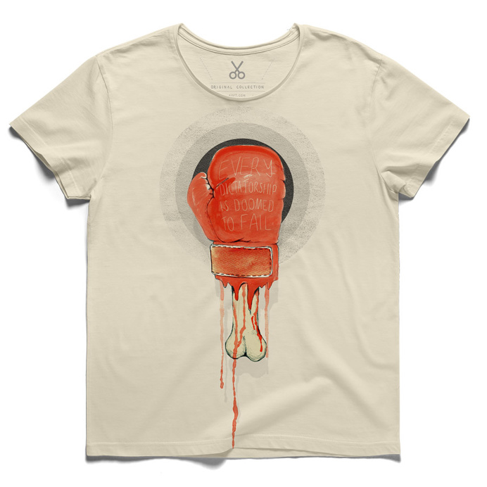 #dictatorship #beige #tee #tshirt #steinbeck #dictator #boxingglove #bone #blood #anarchy #watercolor