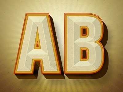 Dribbble - AB Bevel Type Treatment by Aardvark Brigade #type