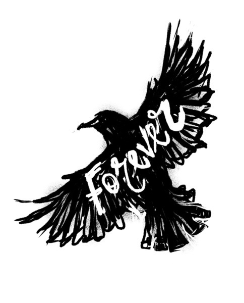 Forever Art Print #white #design #& #black #illustration #art #type #typography
