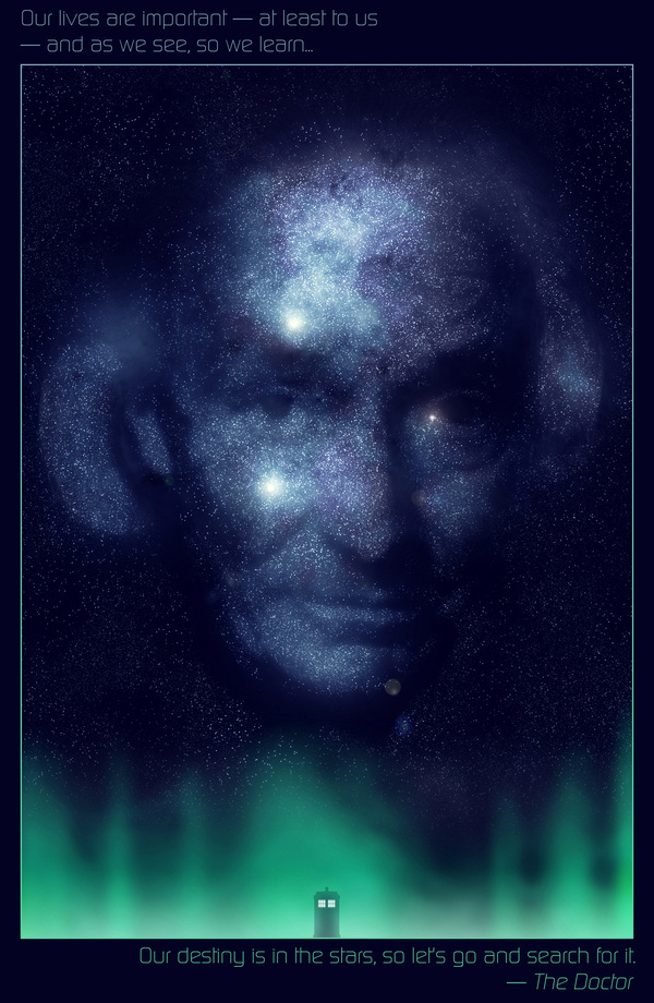 Doctor Who William Hartnell in the Stars by Abel MVada http://abelmvada.tumblr.com #stars