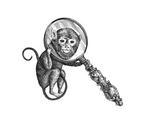 "SLS Hotel" logo identity at Beverly Hills on the Behance Network #cheeky #magnifying #monkey #glass #sls #animals #hotel