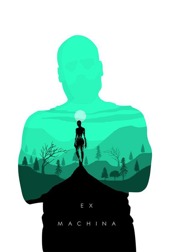 EX Machina Movie Poster Concept by Ben Parkin - Illustrated Posters with Double Exposure Effects