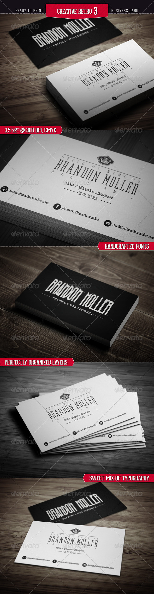 ThemeFlava #creative #business #card #print #retro #vintage