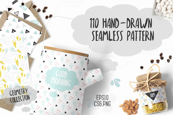 110 Hand-Drawn Geometric Patterns