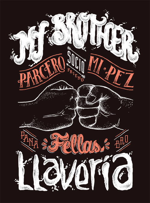 My Brother – Artwork for Latin Lover Lettering #inspiration #b&w #lettering #typography