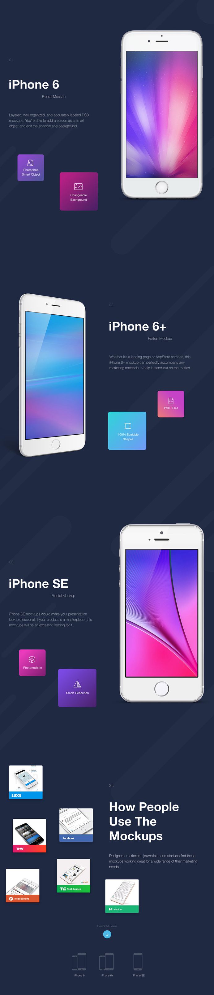 iPhone Mockups PSD