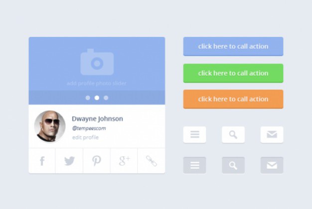 Amazing ui kit in flat design Free Psd. See more inspiration related to Menu, Design, Icon, Flat, Profile, Ui, Flat design, User, Buttons, Psd, Menu design, Block, Flat icon, Interface, Ui kit, User icon, User interface, Profile icon, Horizontal, Kit, Amazing, Widget and Small on Freepik.