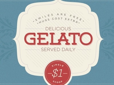 Dribbble - Gelato - Sneak Peek by Jonathan Gates #badge #hugs #gelato #and #logo #smiles