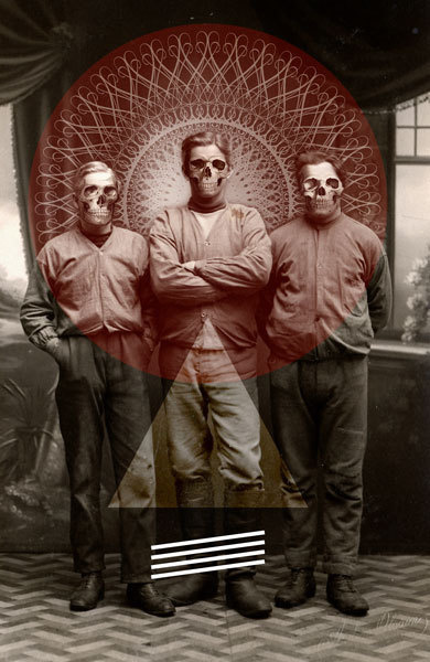 The Good, The Bad and the Dead Man Gold Spirit Art #old #portrait #vintage #poster #dead #skull #death