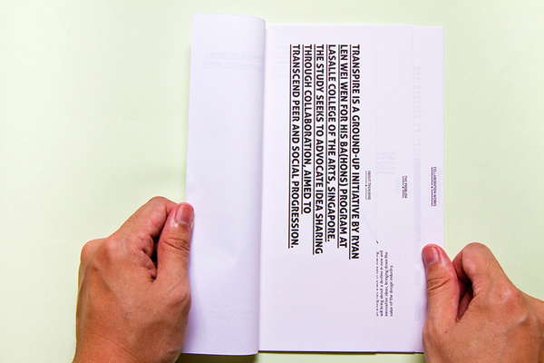 Transpire: The Exhibition - Catalogue #formats #documentary #documentation #various #collaborate #design #lasalle #book #publication #exhibition #catalogue #trends #transpire #collaboration #booklet #singapore #editorial