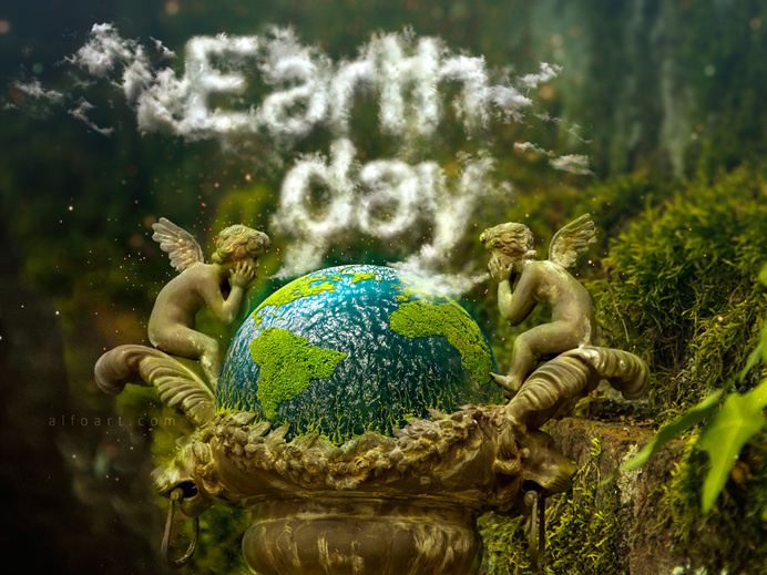 Earth Day and Realistic Clouds Text Effect Photoshop Tutorial plus Clouds Brushes. #clouds #tutotial #effect #earth #photoshop #day #planet #green