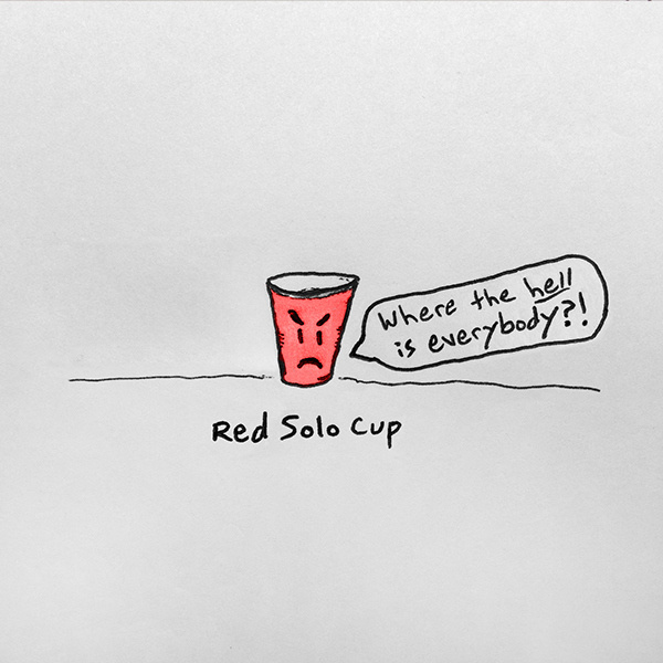 Red Solo Cup #ink #solo #red #comic #illustration #humor #pen #paper #cup #sketch
