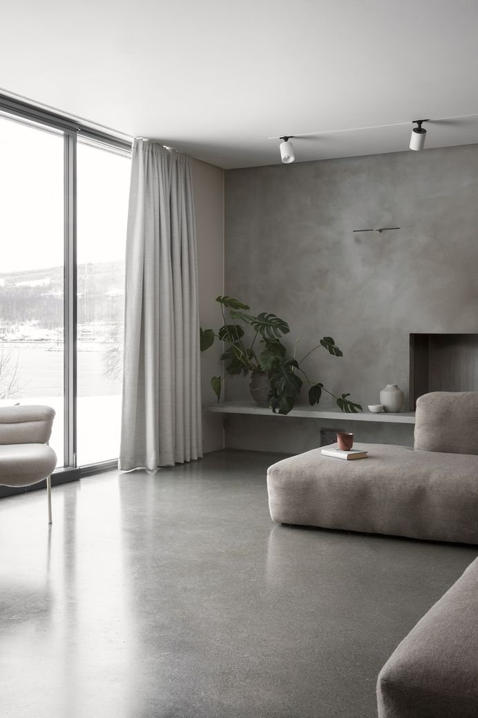 The Gjøvik House – Minimalissimo #minimalism #interiordesign #gray #concrete #sofa