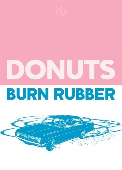 International Doughnut Day - Brendan Hibbert of Brendan Hibbert Design. #screenprinting #johnnytwotoneclub #pink #doughnut #jttc #burnrubber #donut #blue #pastel