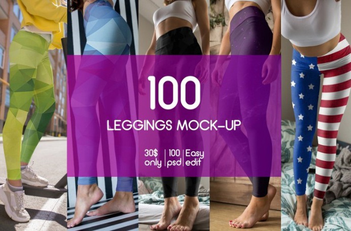 100 Leggings Mockup PSD