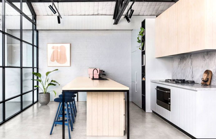 Modern Warehouse Conversion in the Creative Hub - InteriorZine #kitchen #modern #decor