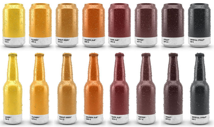 Ölburkar i Pantone-färger - | Tjock / Strupen #beer #packaging #design #graphic #pantone