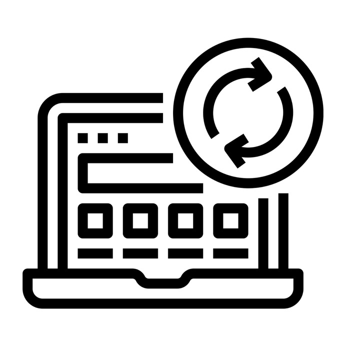 See more icon inspiration related to laptop, data, refresh, screen, button, ui, multimedia option, development, software, update, interface, rotate and arrows on Flaticon.