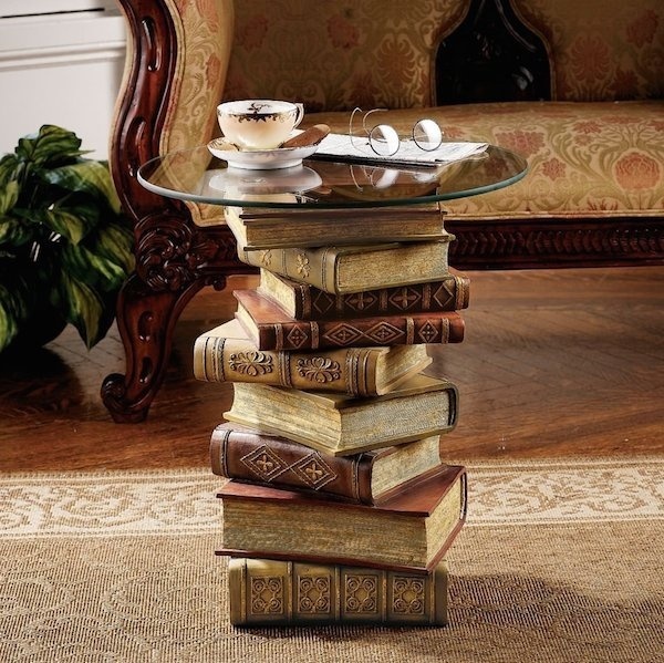 Power of Books Sculptural Glass-Topped Small #tech #flow #gadget #gift #ideas #cool