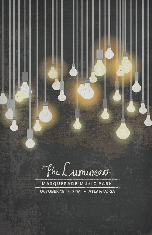 Poster inspiration example #214: The Lumineers gig poster #illustration #lights #poster