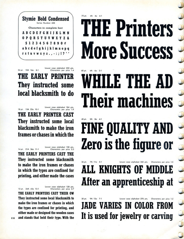 Stymie Bold Condensed type specimen #type #stymie #specimen