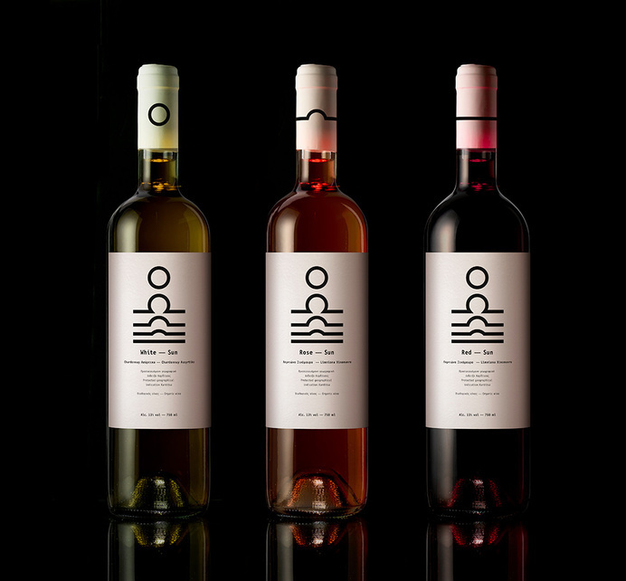 Sun wines, white - rose - red wine | mousegraphics #packaging #mousegraphics #whine